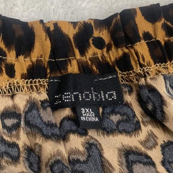 Zenobia – Leopard Print Strap/Off Shoulder Blouse – Plus size 3x – Woman - Picture 5 of 11